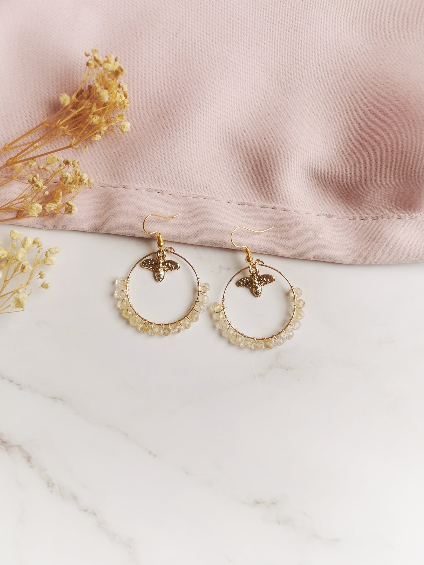 Citrine Bee Earrings