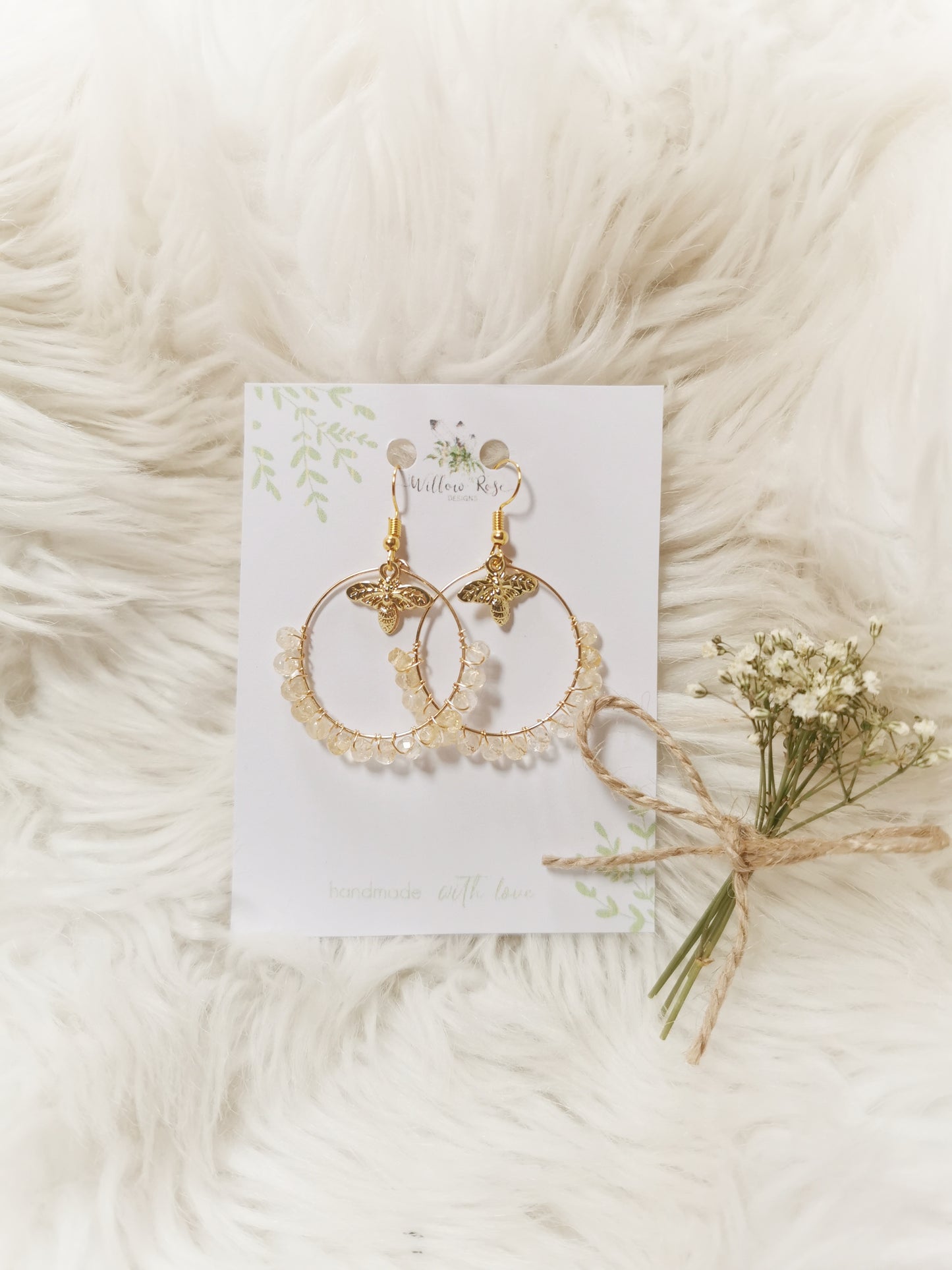 Citrine Bee Earrings