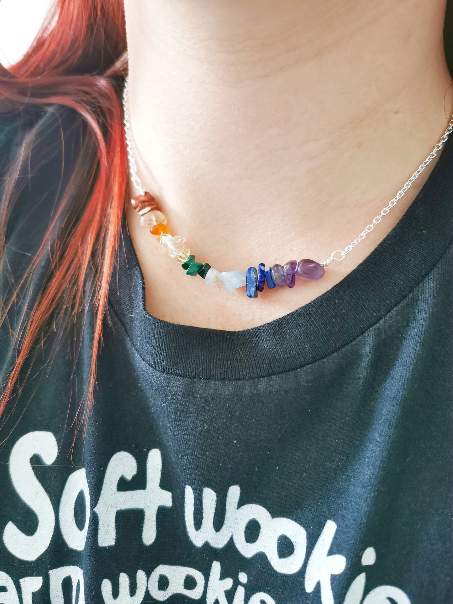 Rainbow Crystal Chip Necklace