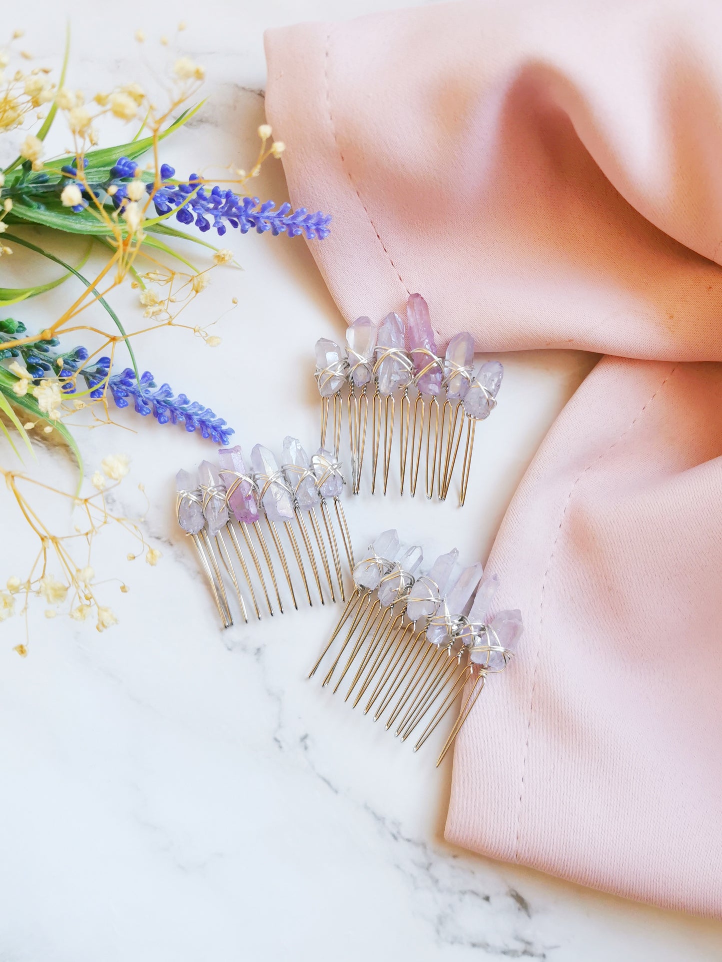Lavender Quartz Comb
