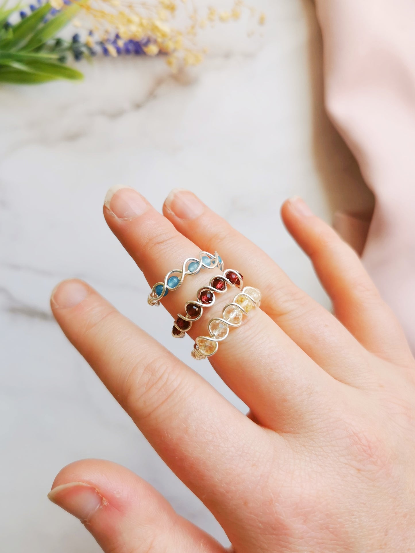 Braided Crystal Rings