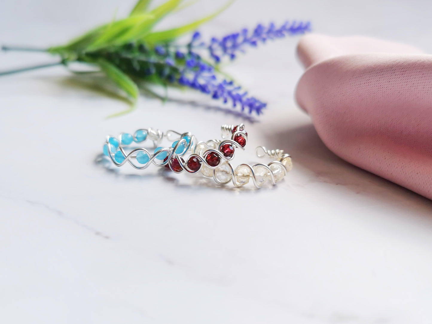 Braided Crystal Rings