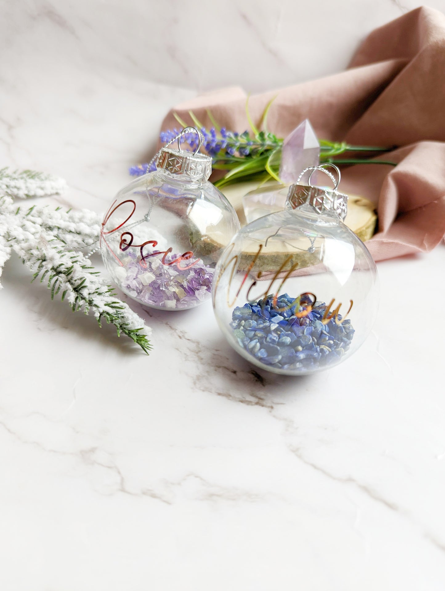 Personalised Crystal Filled Baubles