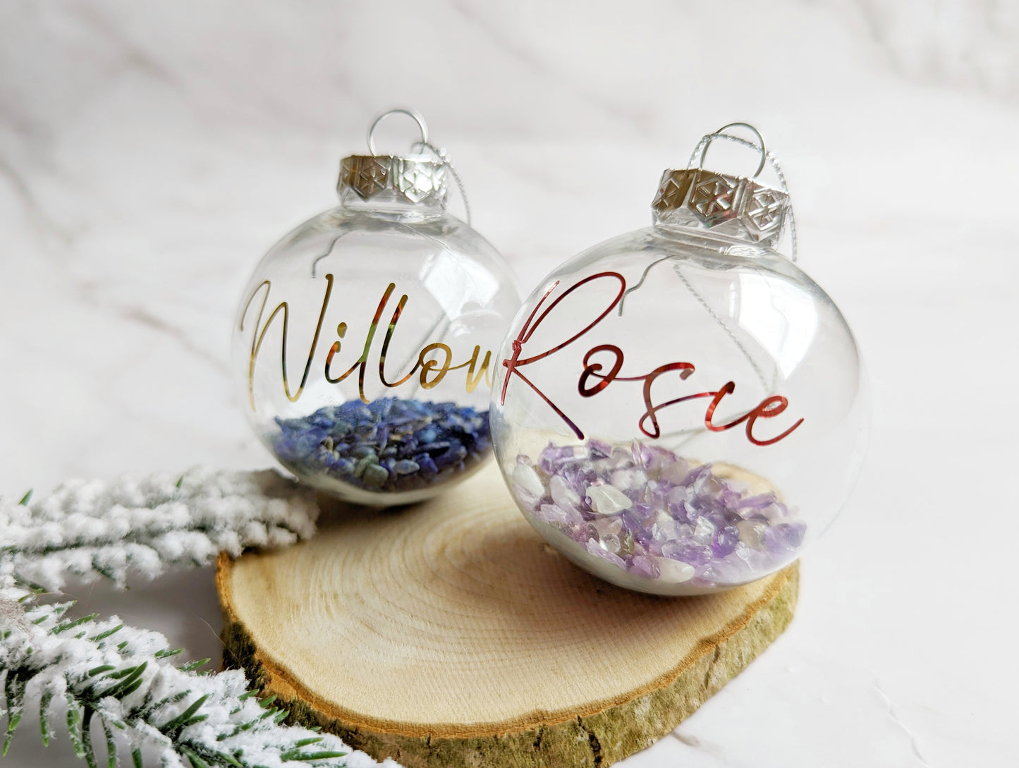 Personalised Crystal Filled Baubles