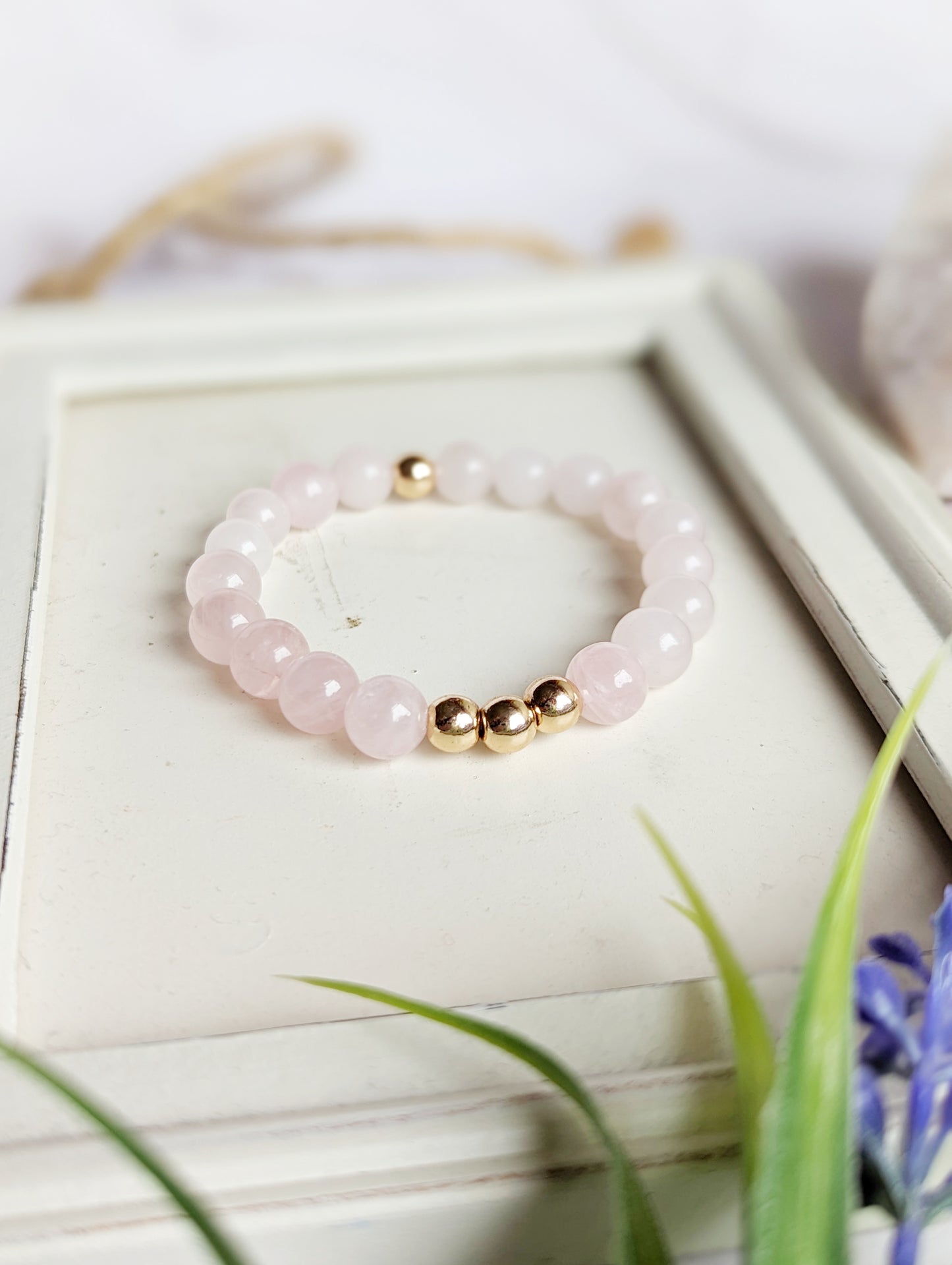 Rose Quartz and Moonstone Diffuser Bracelets