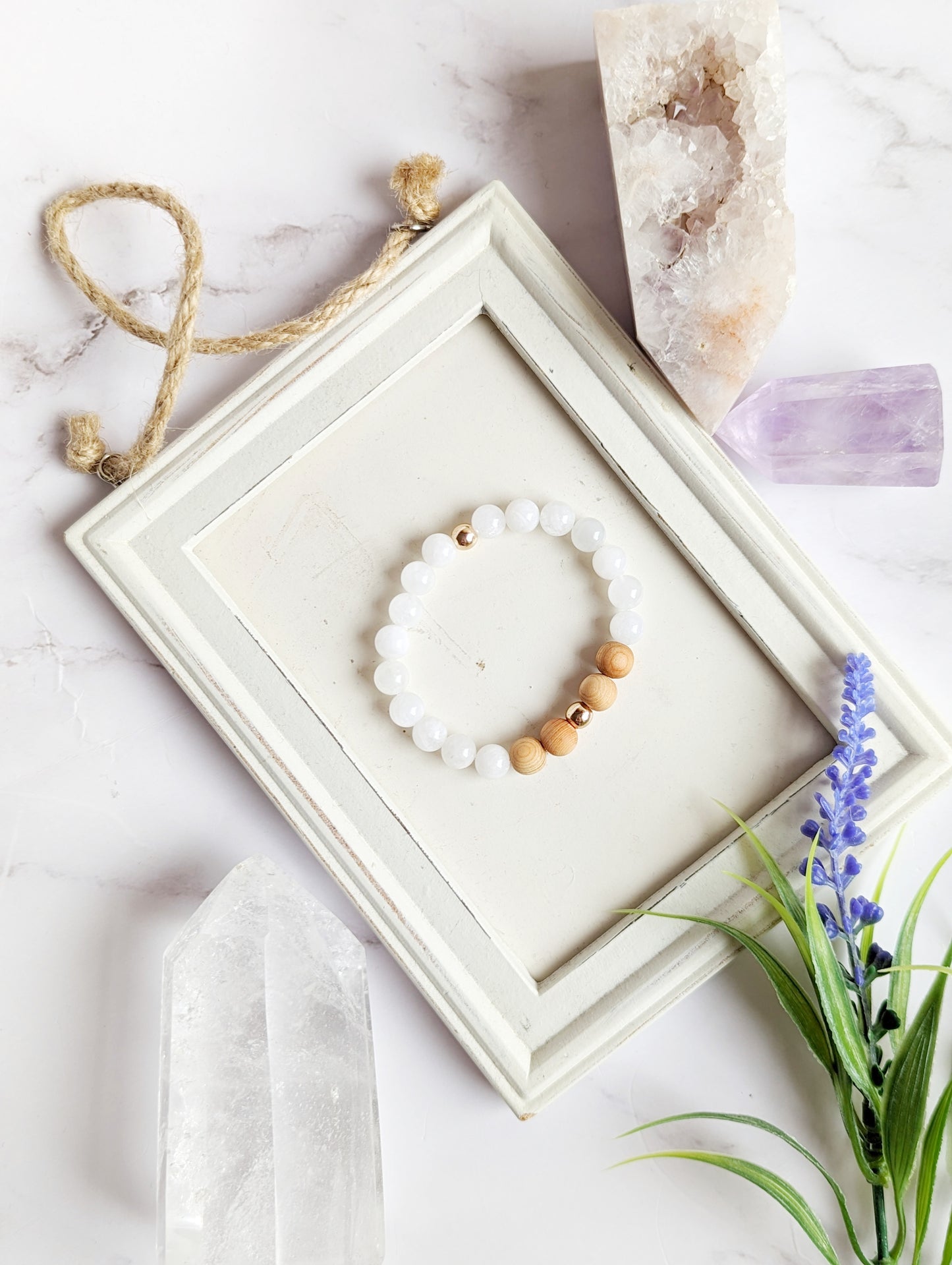 Rose Quartz and Moonstone Diffuser Bracelets