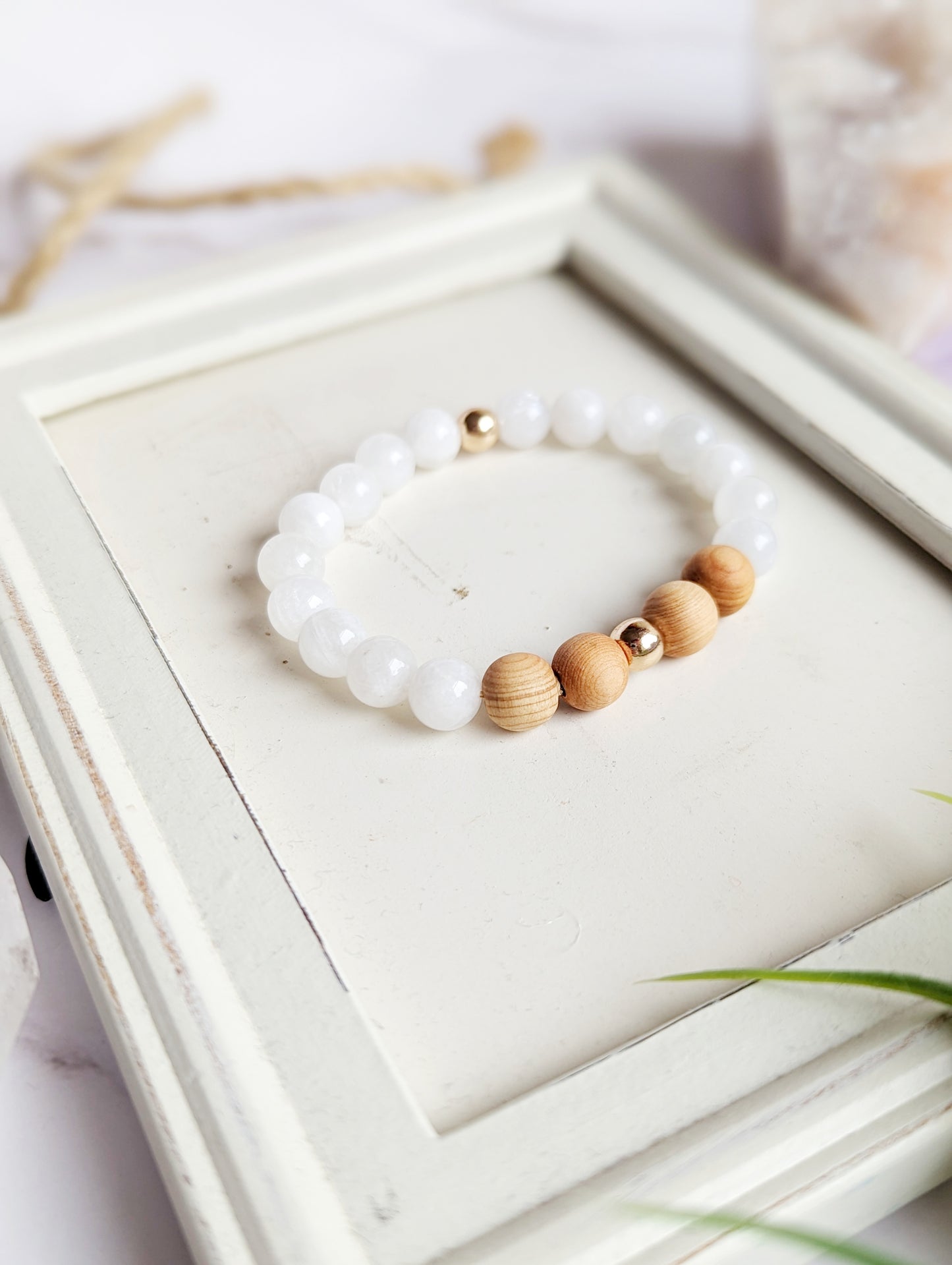 Rose Quartz and Moonstone Diffuser Bracelets