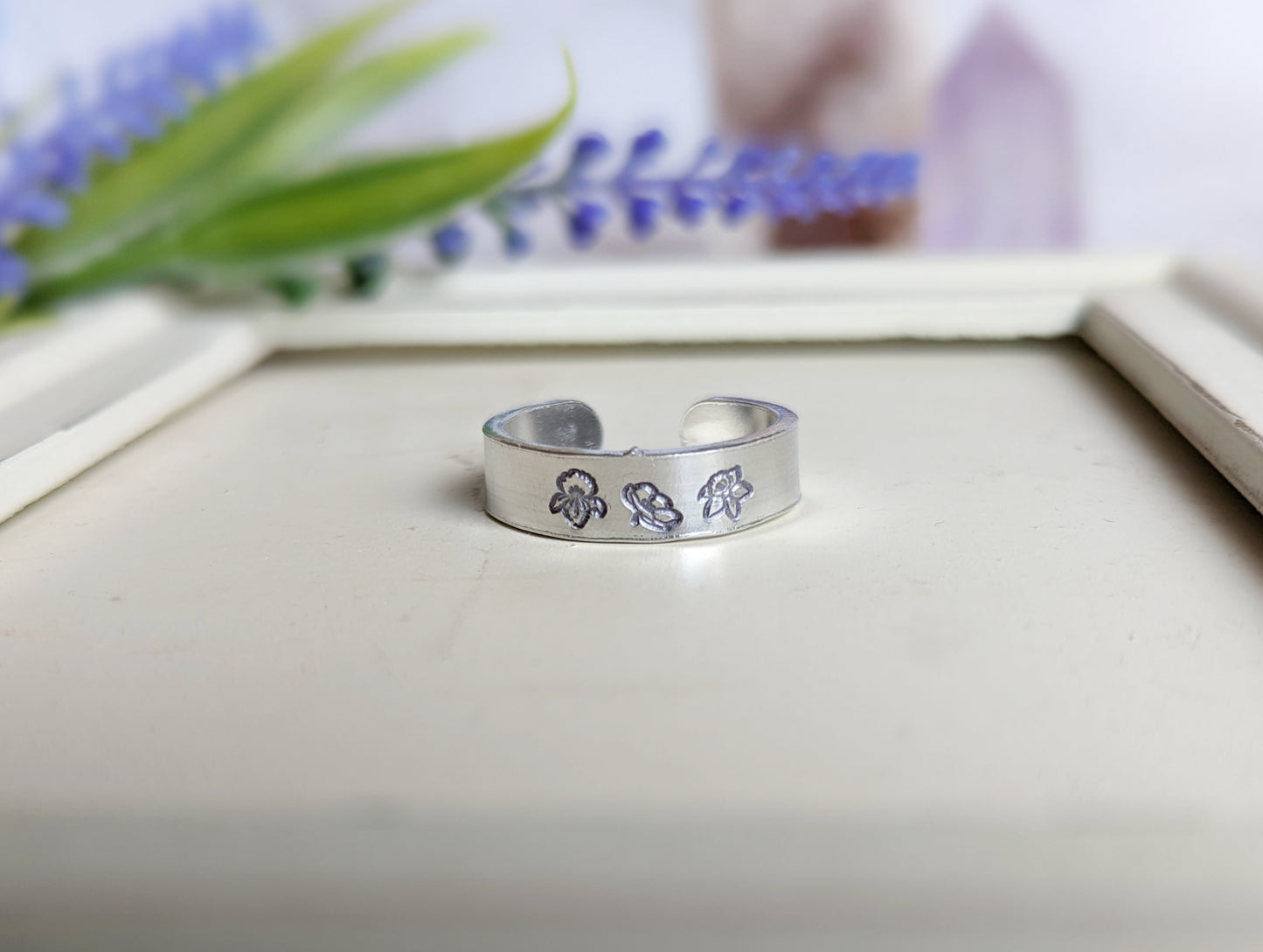Birth Flower Thumb Ring
