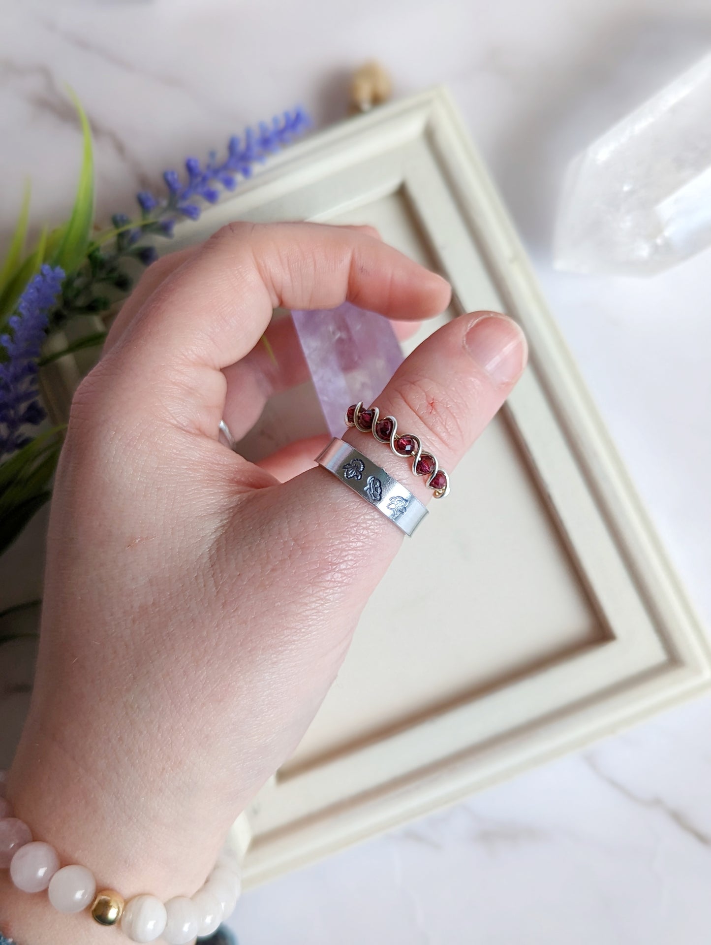 Birth Flower Thumb Ring