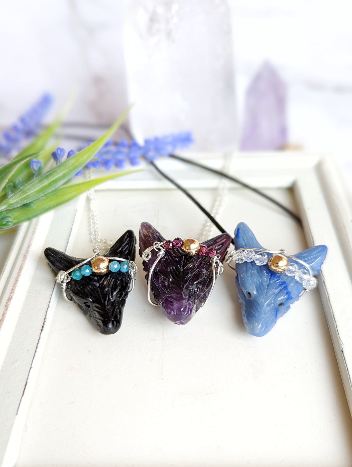 Crystal Wolf Necklace