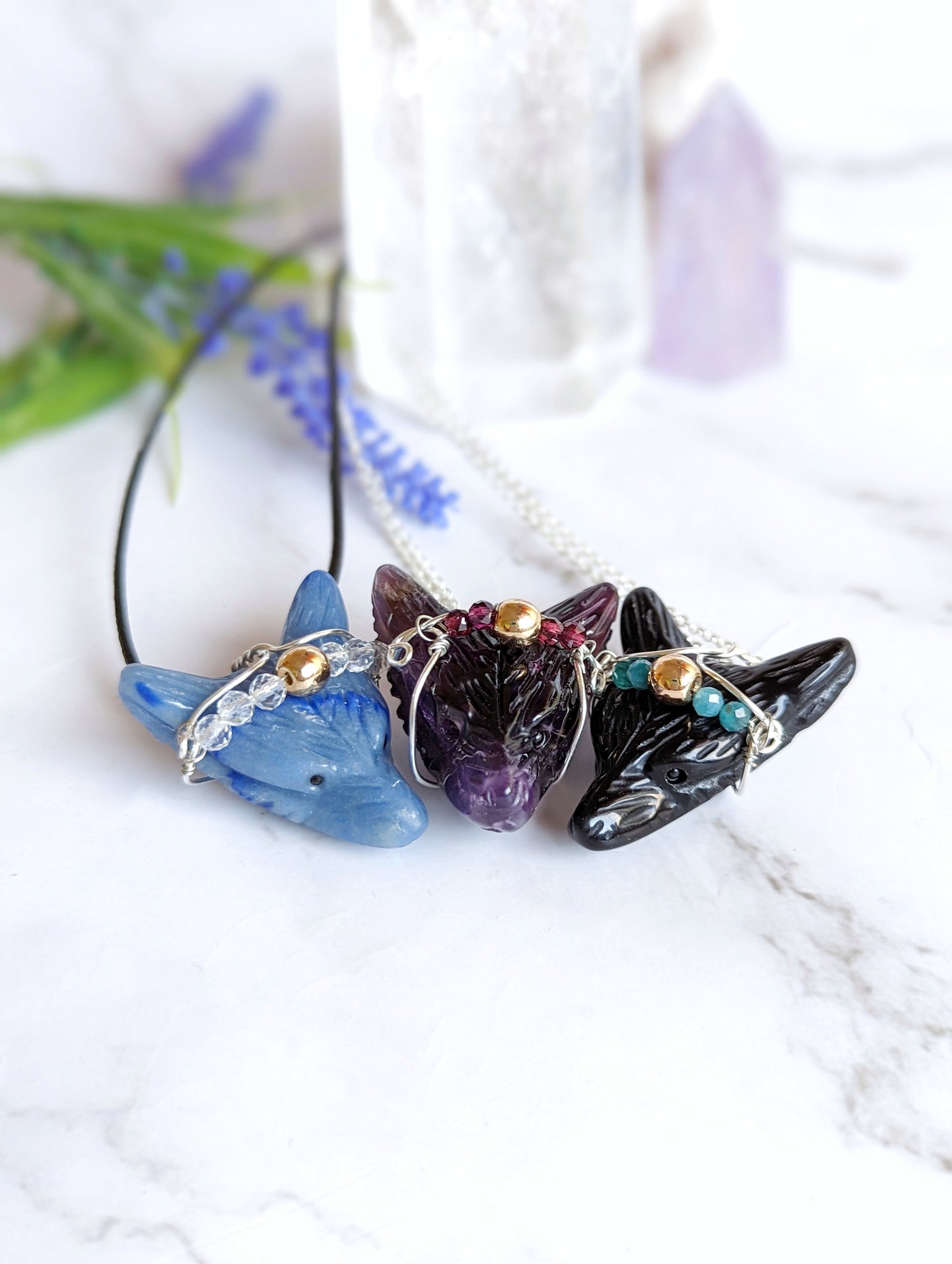 Crystal Wolf Necklace