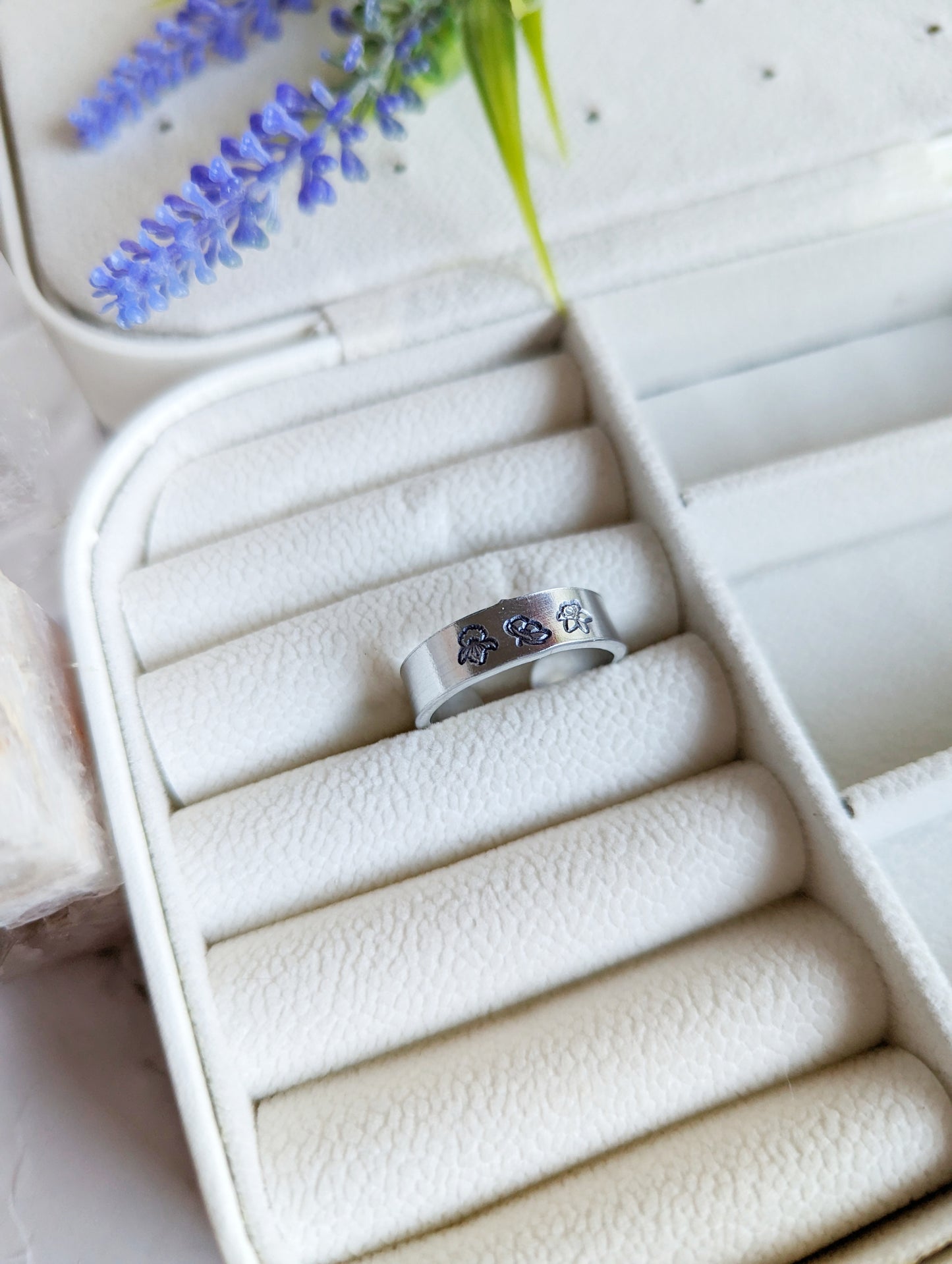 Birth Flower Thumb Ring