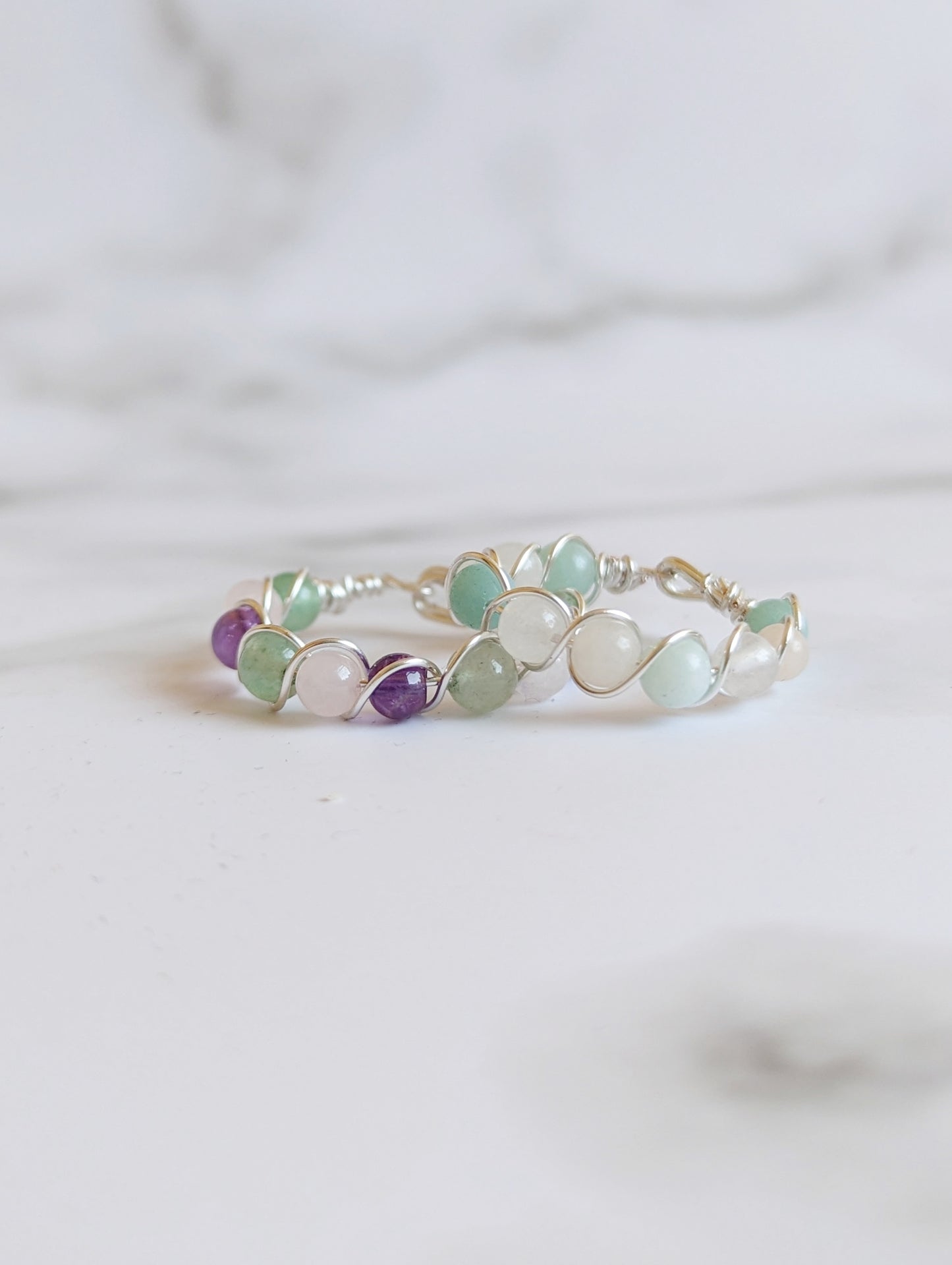 Braided Crystal Spring Rings