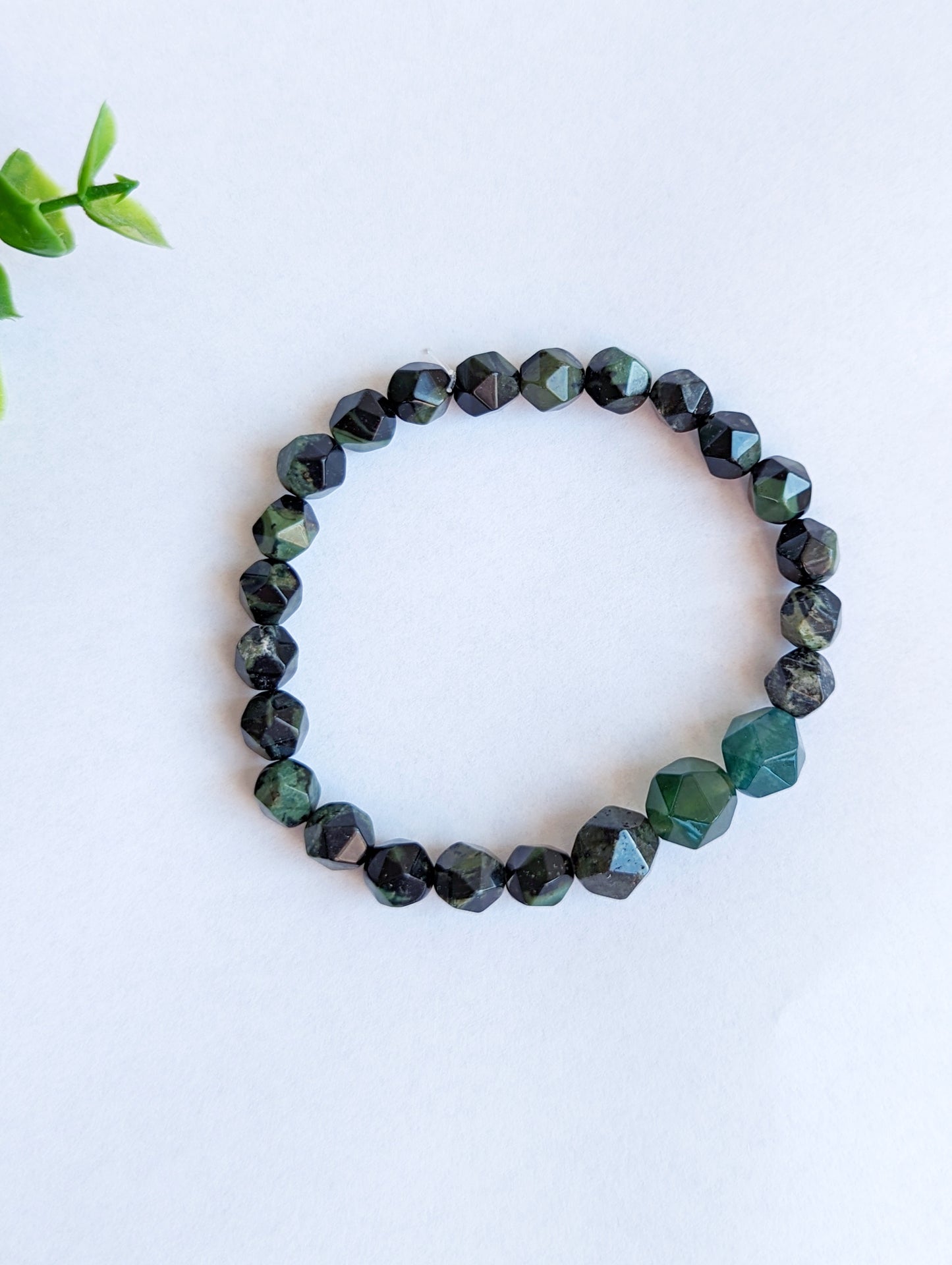 Moss Agate and Rhyolite Bracelet