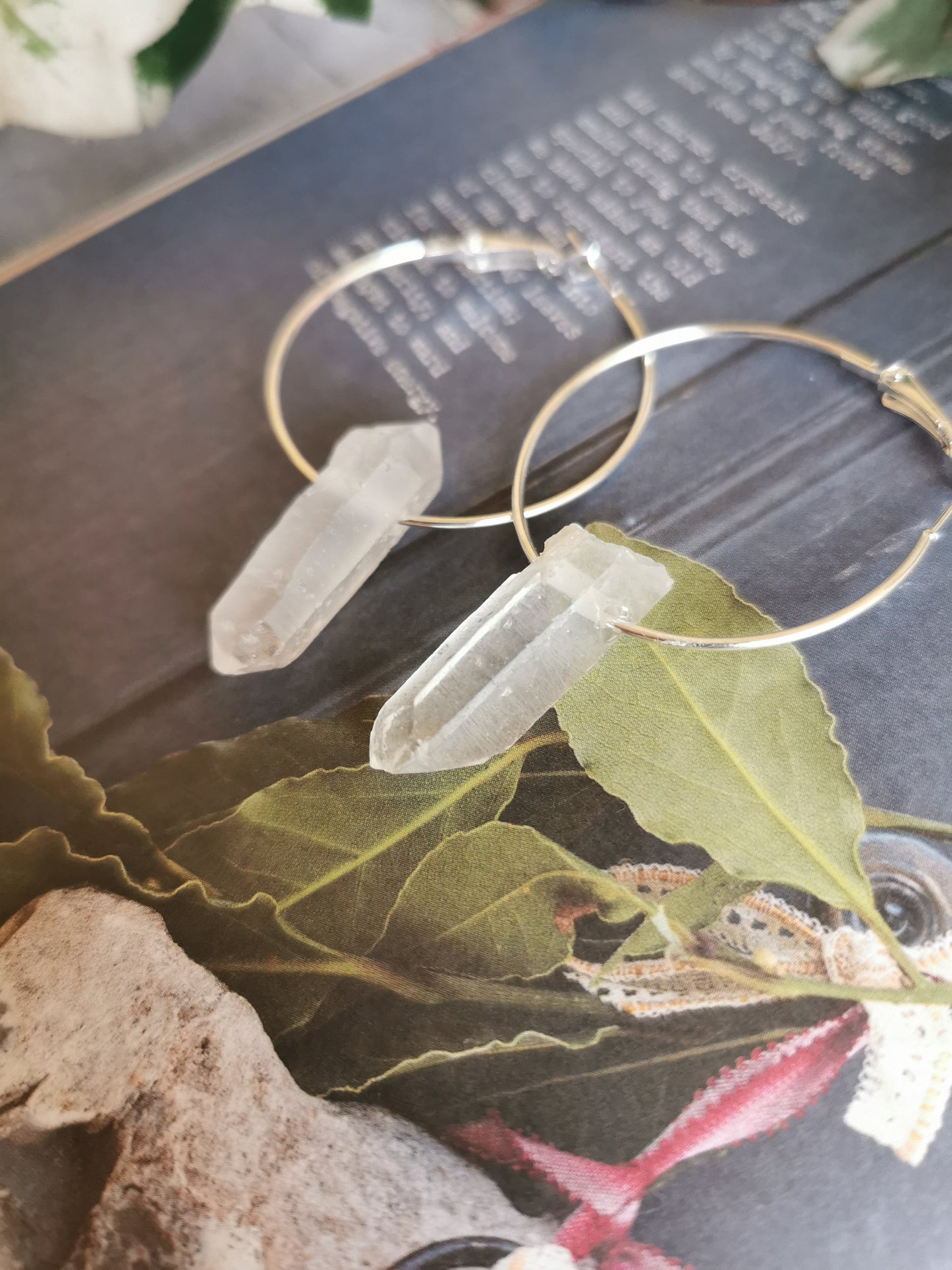 Aura Quartz Hoop Earrings