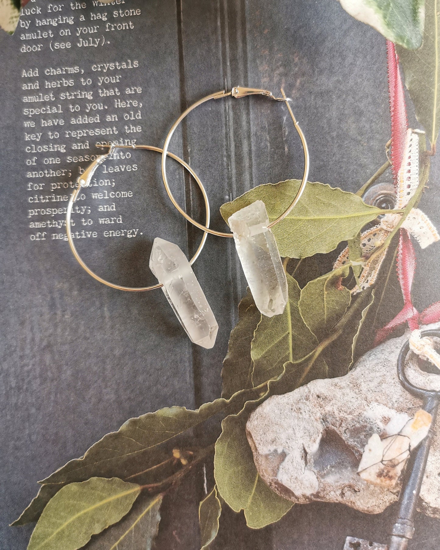 Aura Quartz Hoop Earrings
