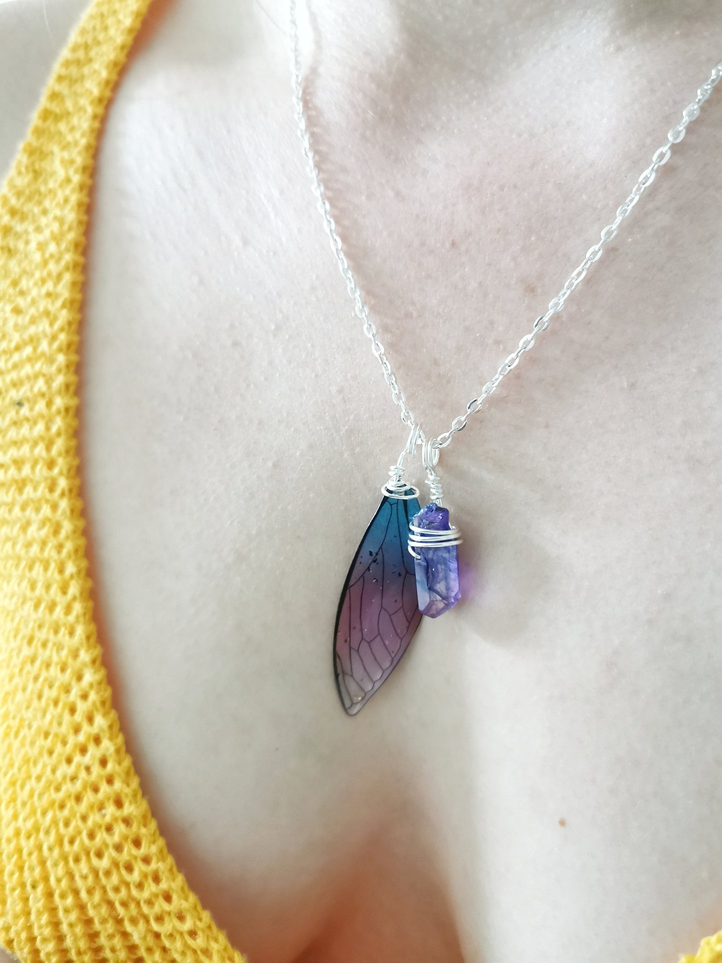 Fairy Wing Crystal Necklace
