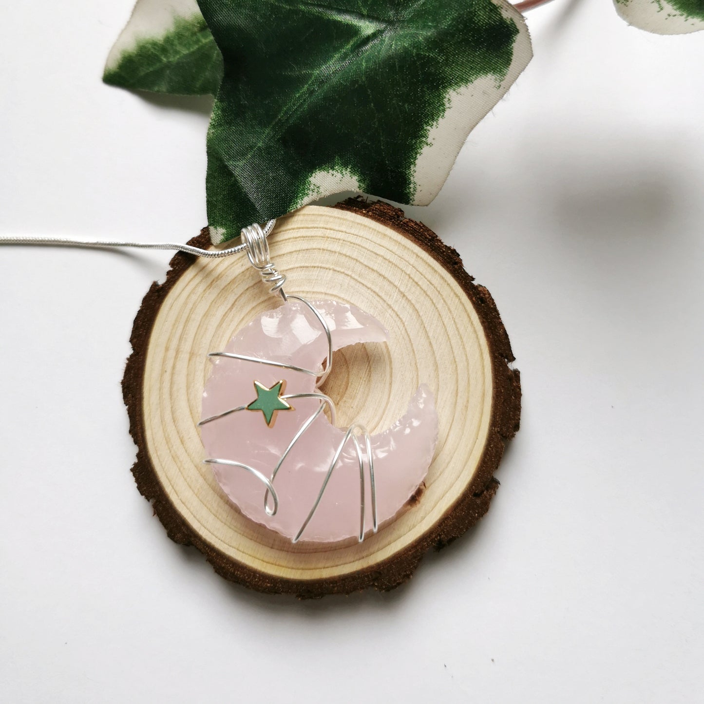 Rose Opalite Moon Necklace