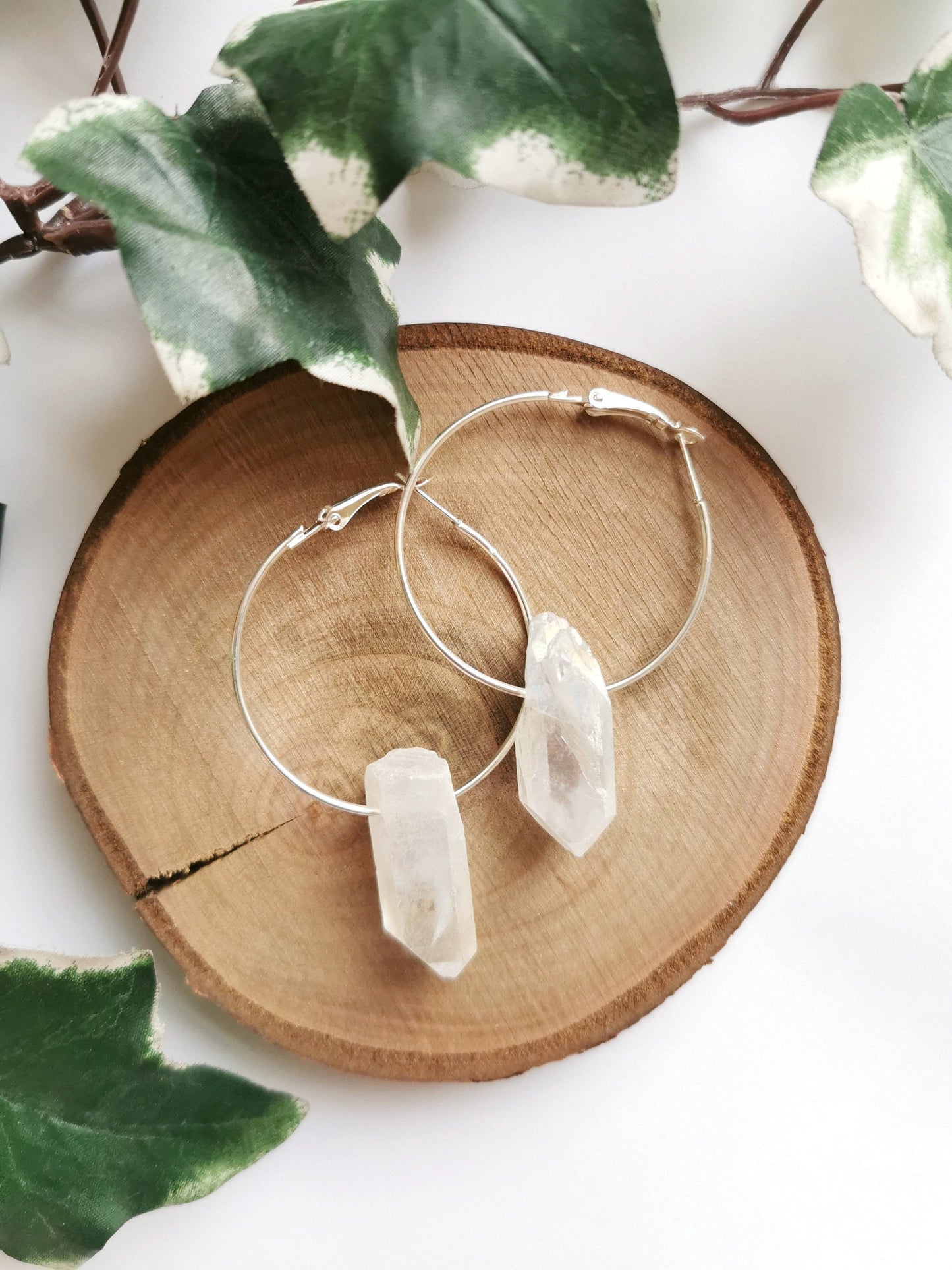 Aura Quartz Hoop Earrings