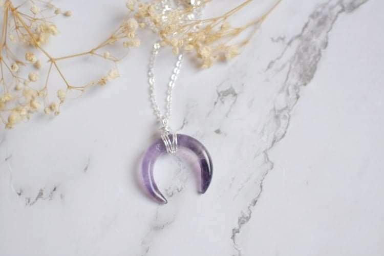 Amethyst Crescent Moon Necklace