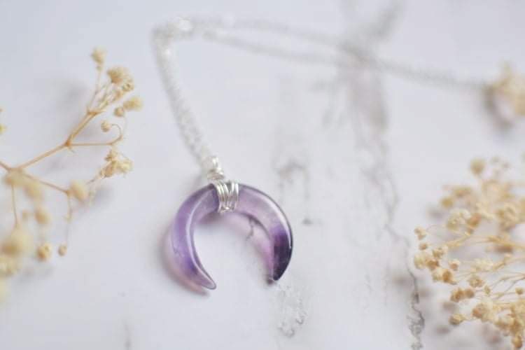 Amethyst Crescent Moon Necklace