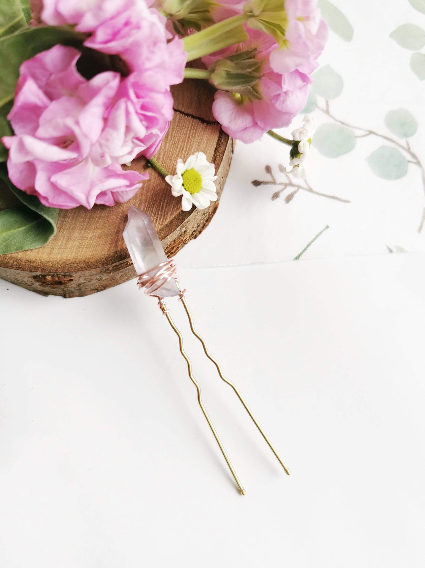 Lavendar Quartz Hair Pin