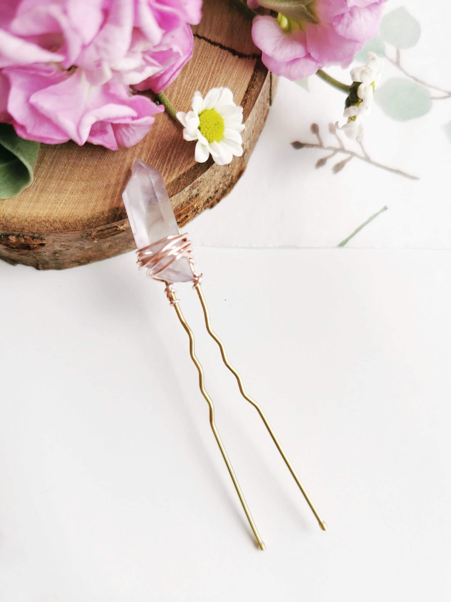 Lavendar Quartz Hair Pin