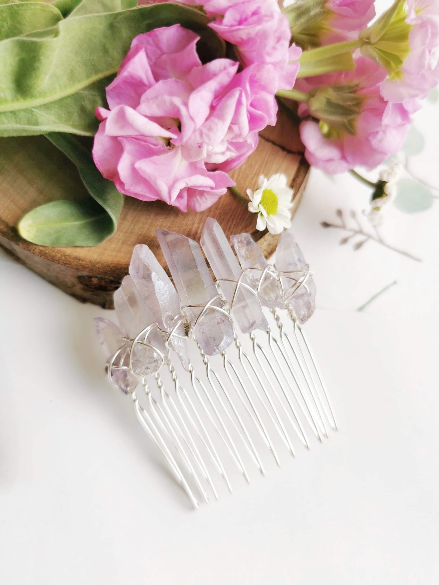 Lavender Quartz Comb