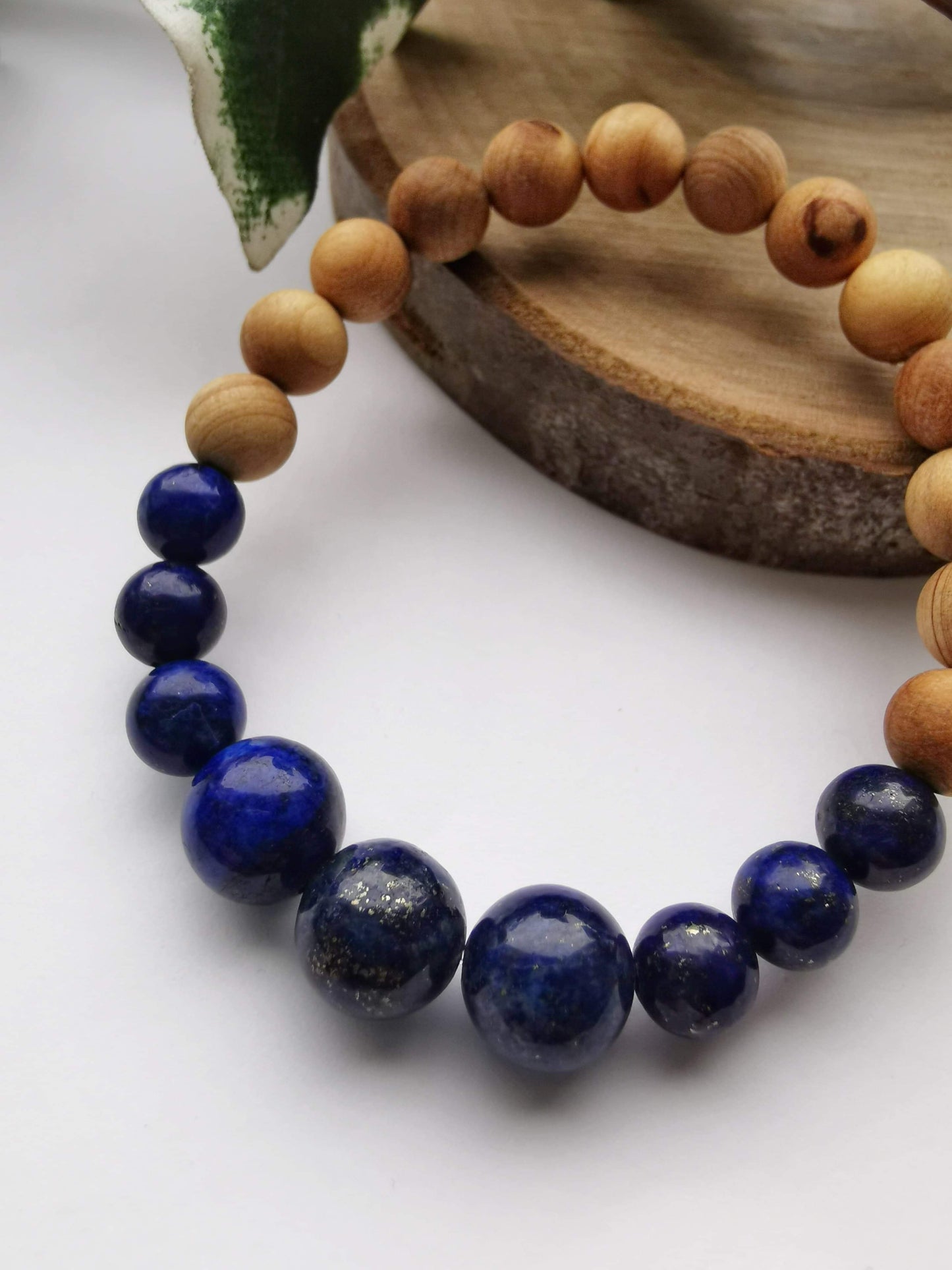 Lapis Lazuli and Cedarwood Bracelet
