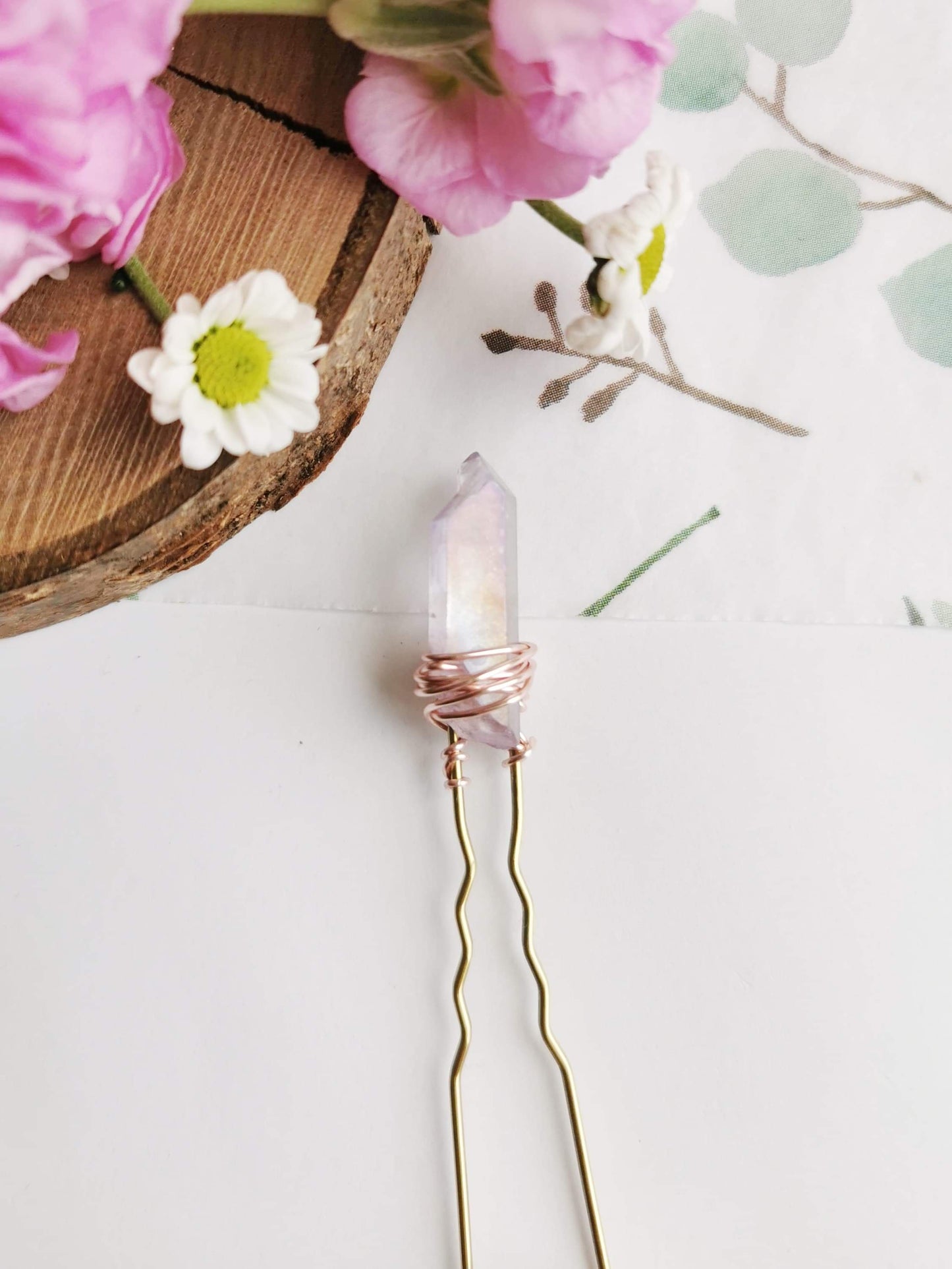 Lavendar Quartz Hair Pin