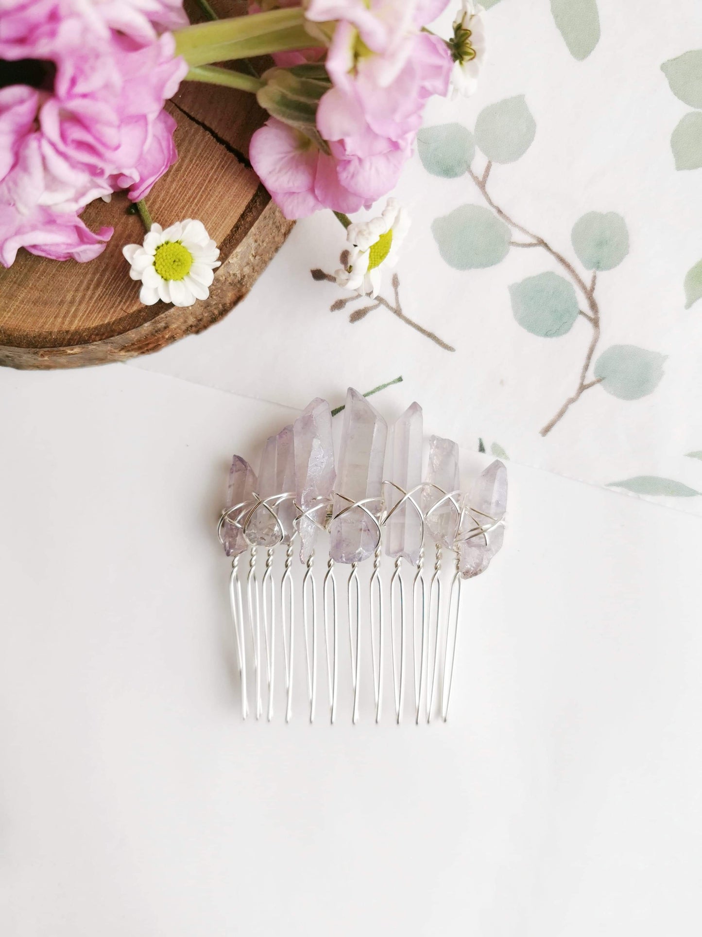 Lavender Quartz Comb
