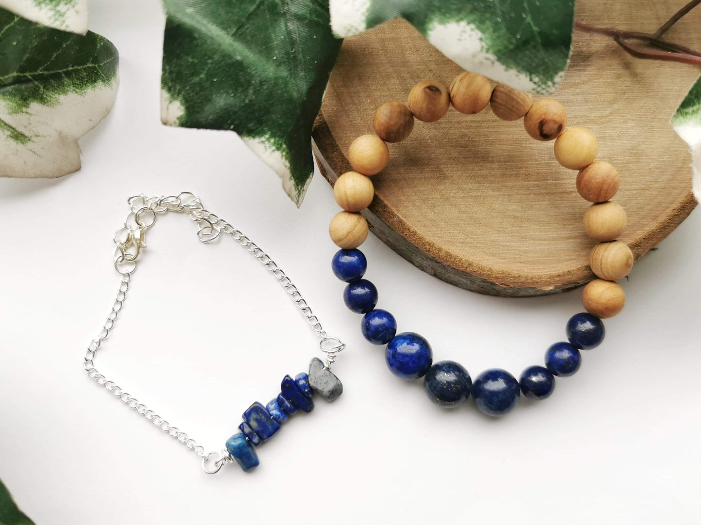 Lapis Lazuli and Cedarwood Bracelet