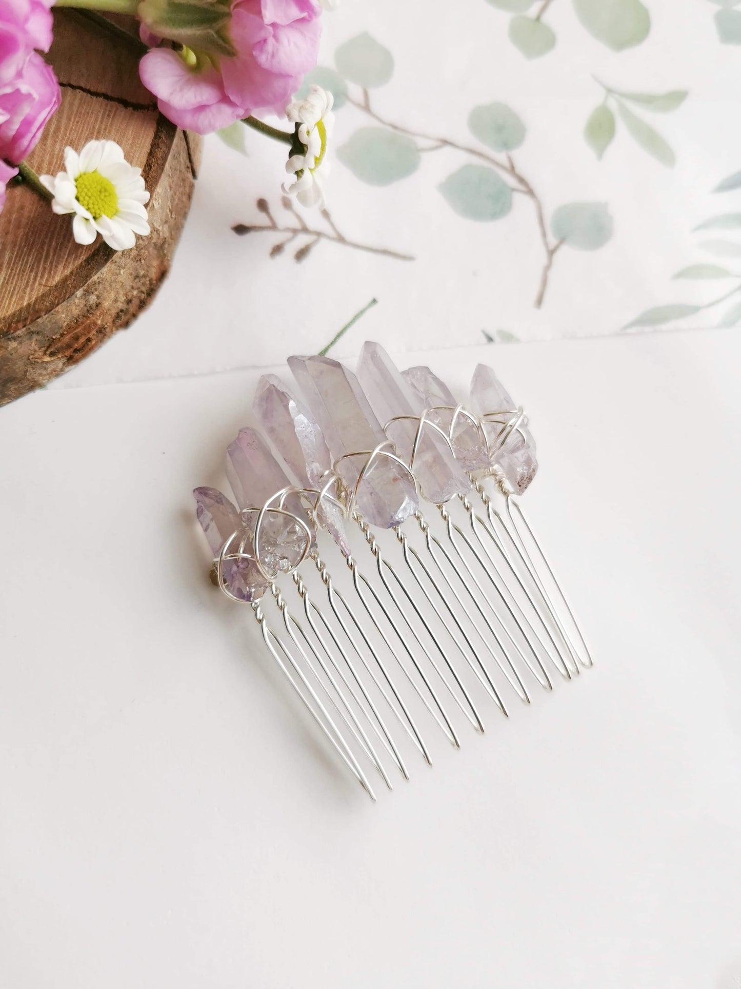 Lavender Quartz Comb