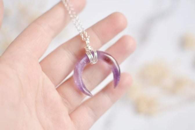Amethyst Crescent Moon Necklace