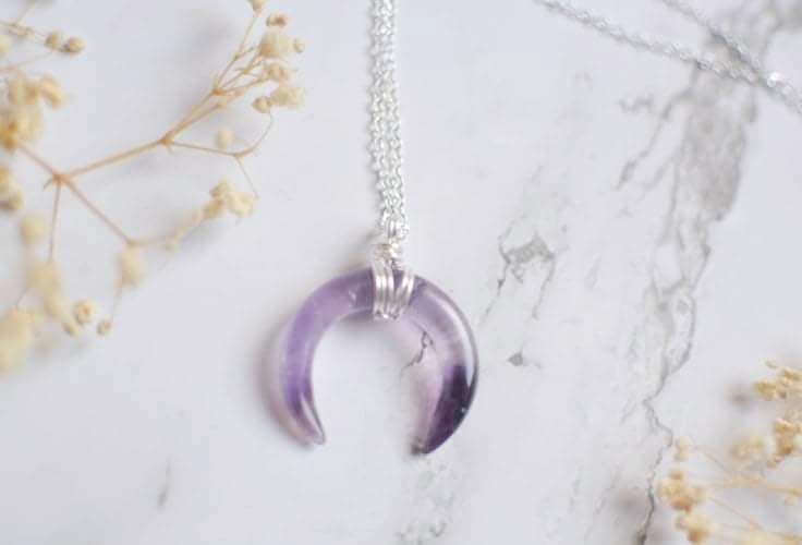 Amethyst Crescent Moon Necklace