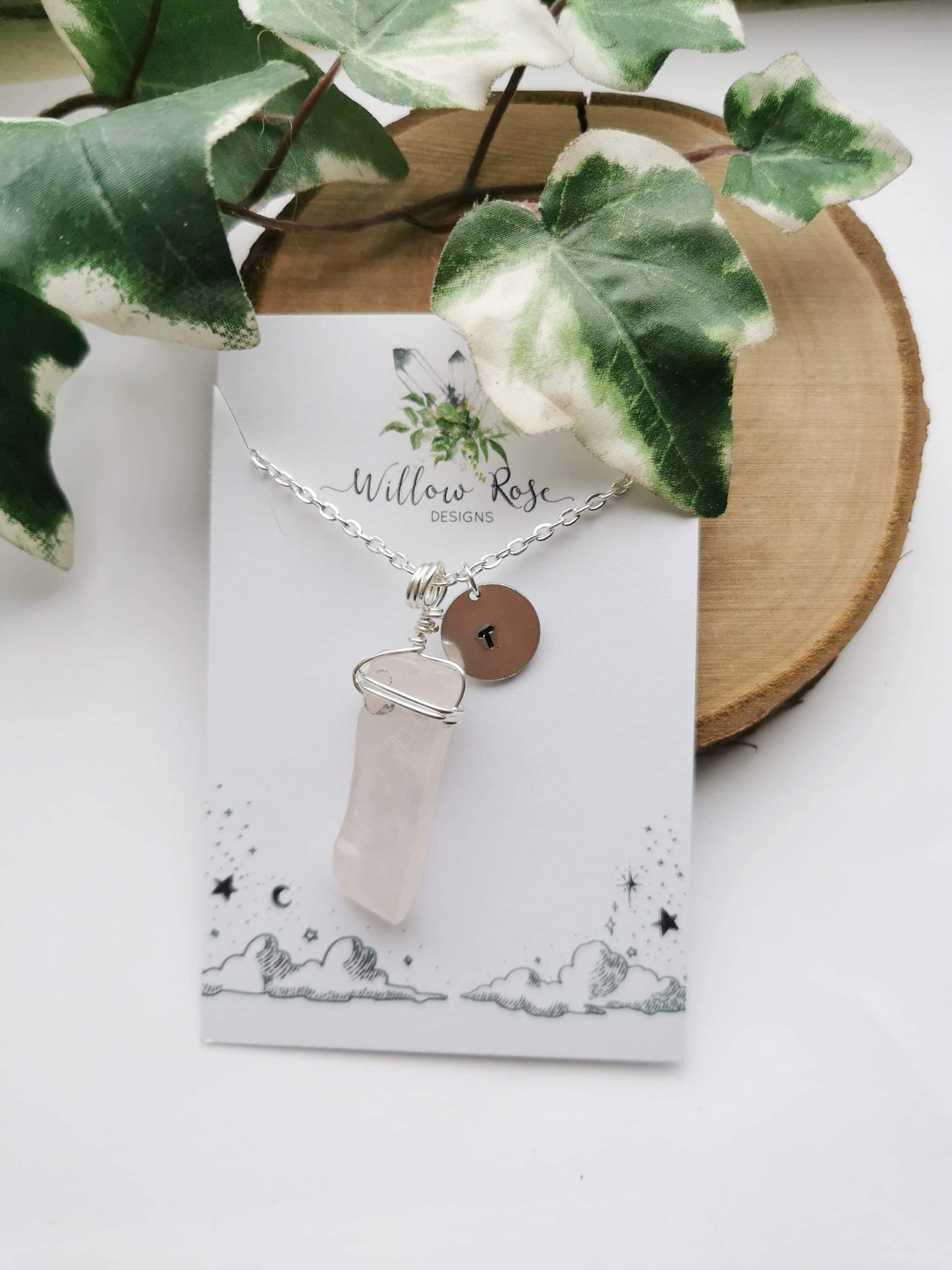Personalised Rose Quartz Necklace