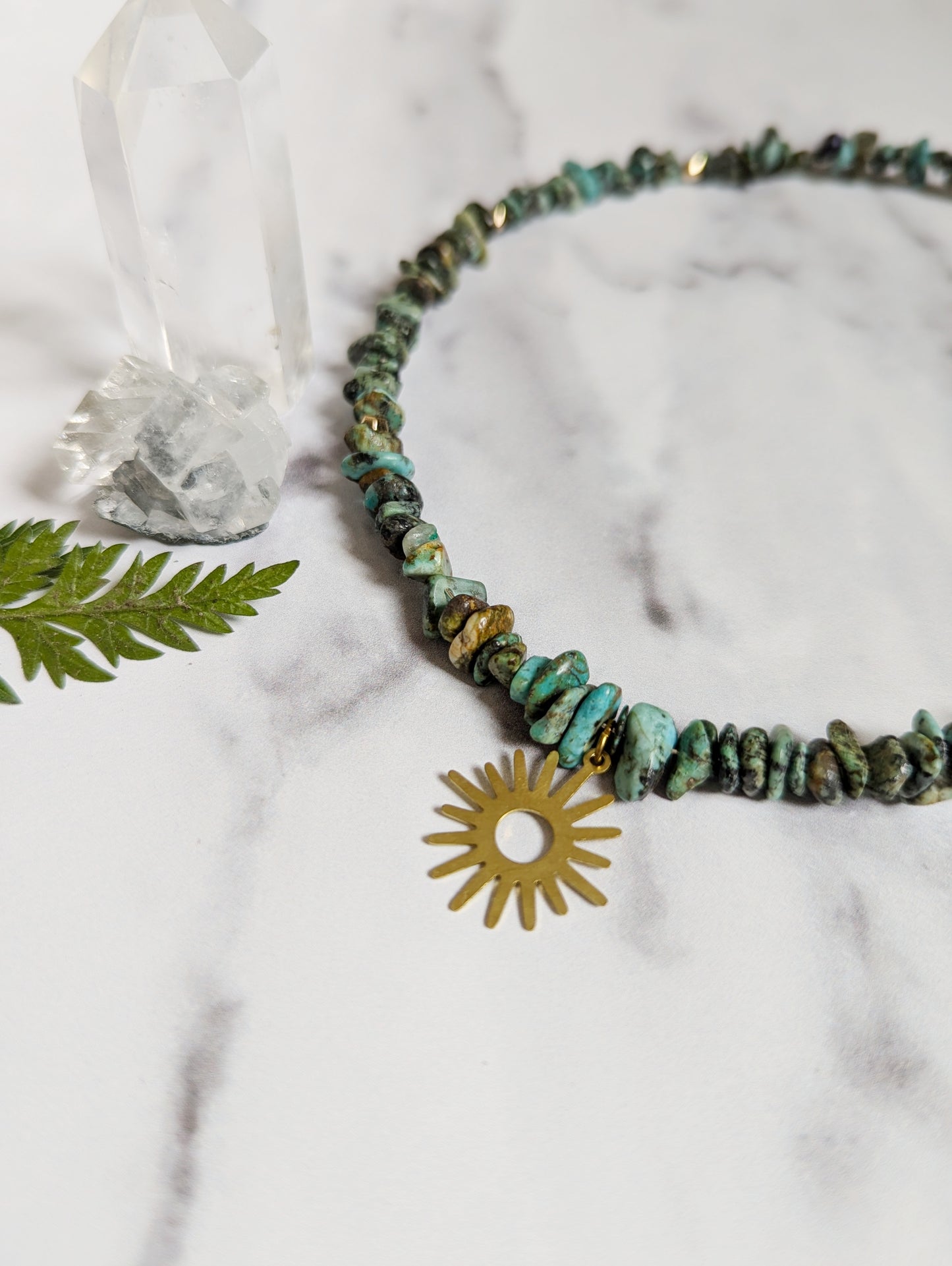 African Turquoise Sun Choker