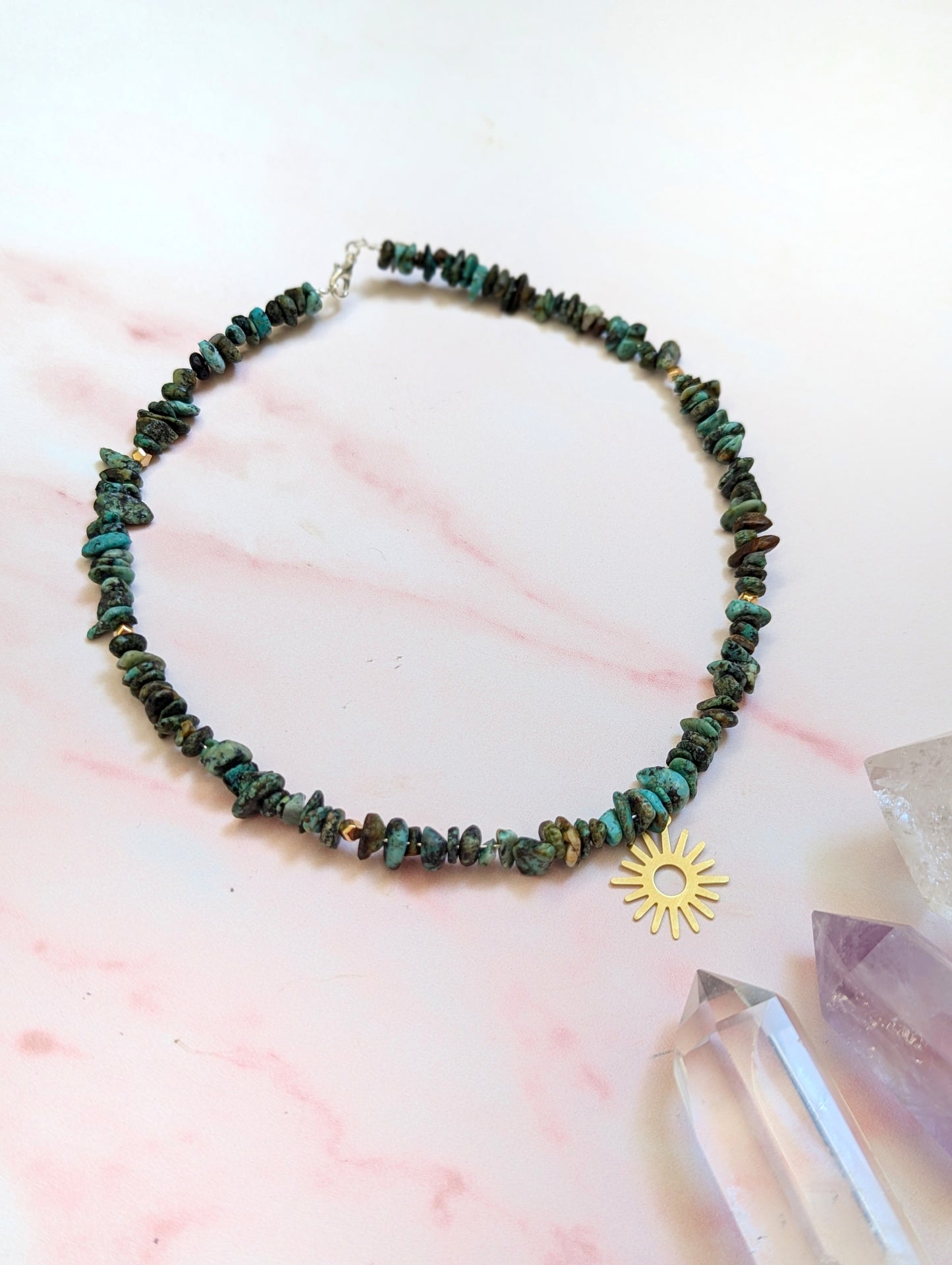 African Turquoise Sun Choker