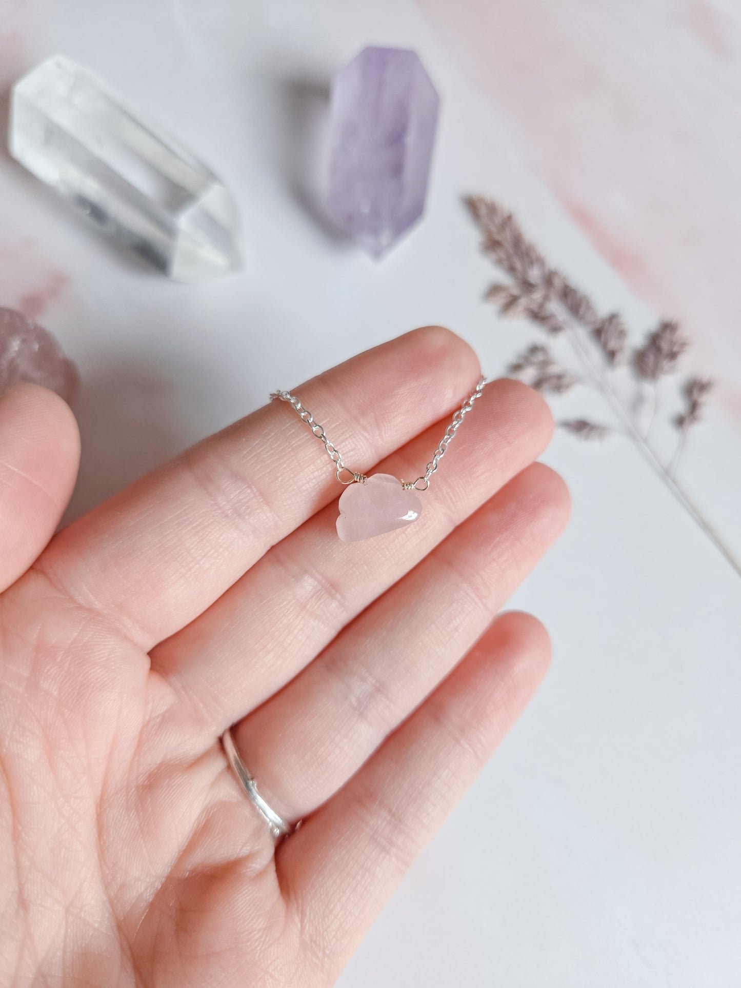 Rose Quartz Cloud Necklace