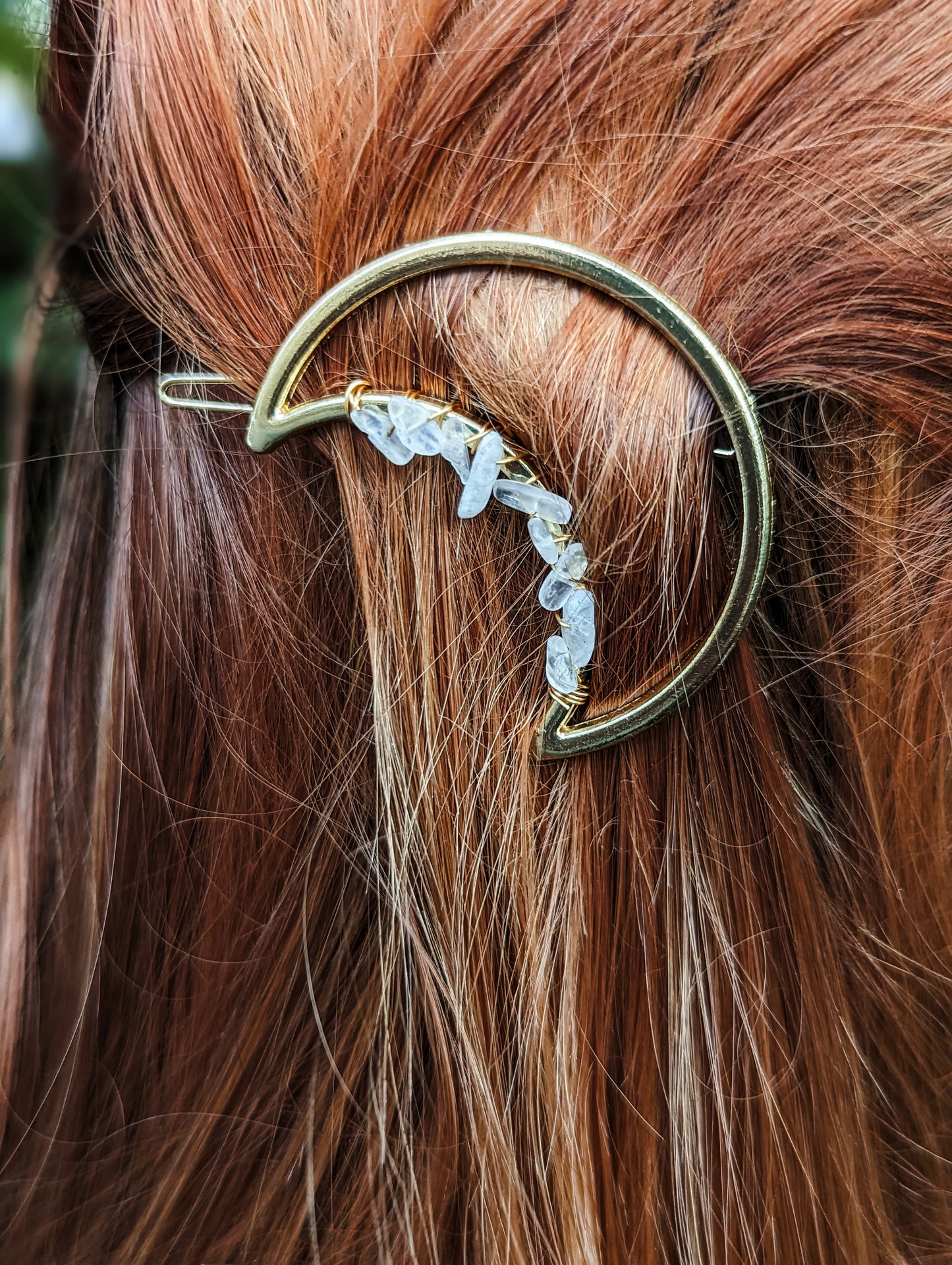 Quartz Moon Hair Clip