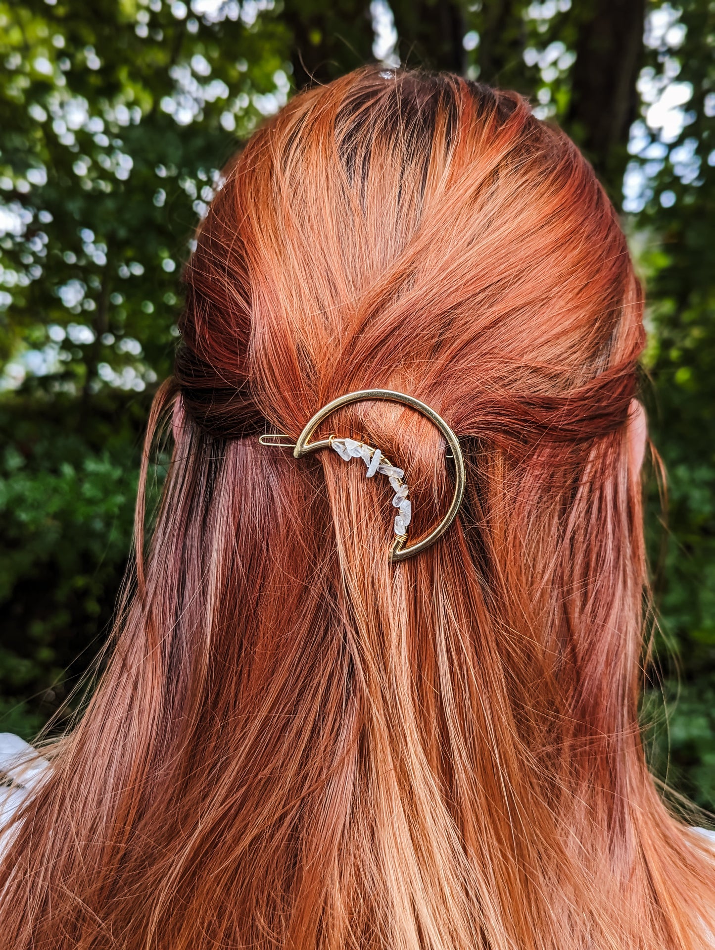 Quartz Moon Hair Clip