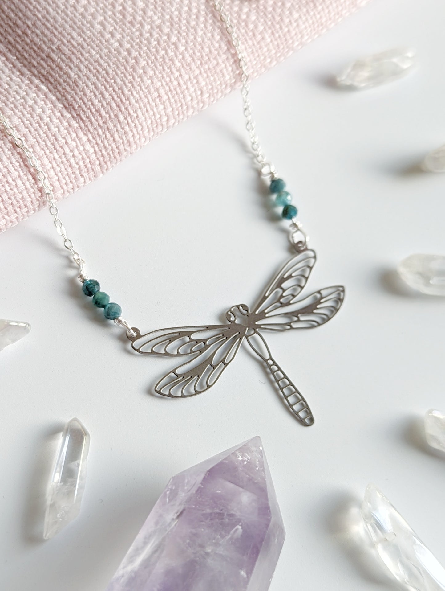 Dragonfly Blue Apatite Necklace