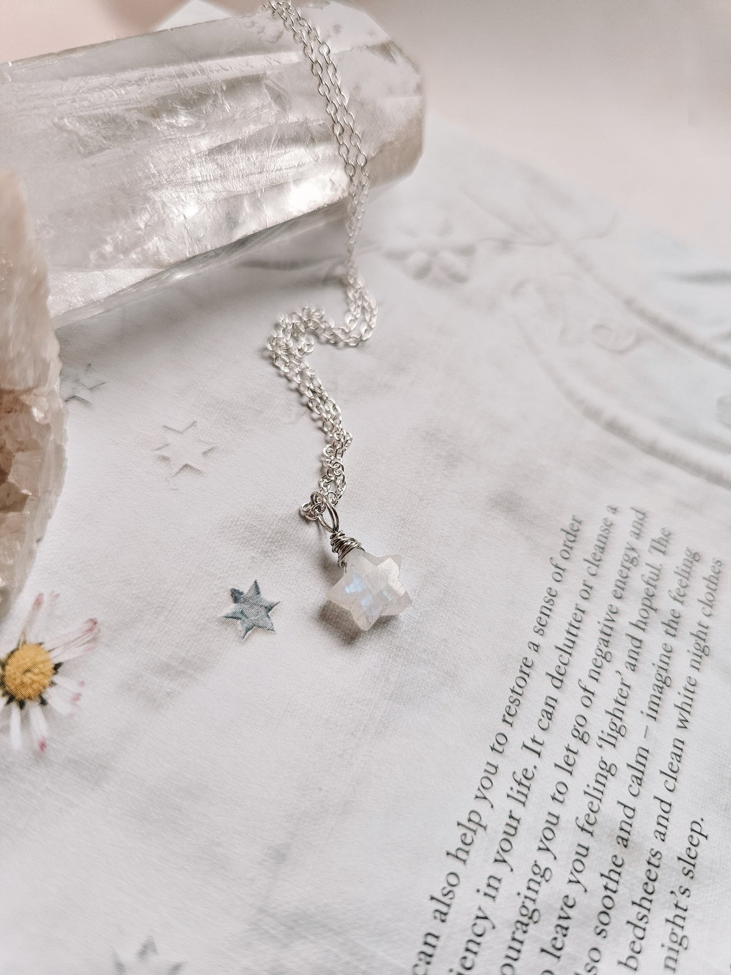 Mini Moonstone Star Necklace