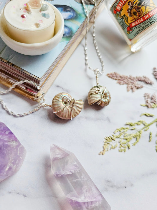 Rainbow Ammonite Necklace