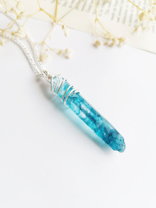 Blue Aura Quartz Necklace