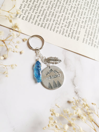 Wander and Blue Quartz Keyring