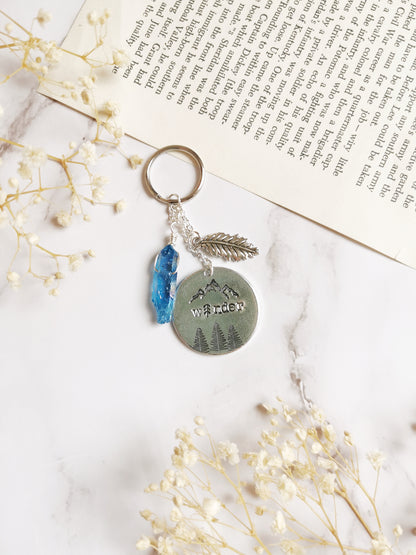 Wander and Blue Quartz Keyring