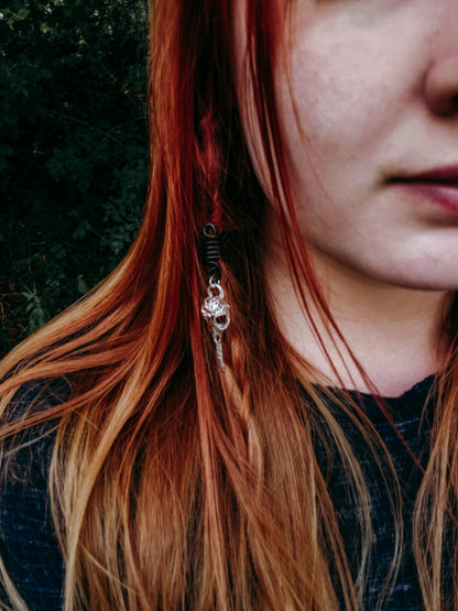 Raven Skull Hair Braid Bead