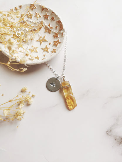 Citrine and Bee Necklace