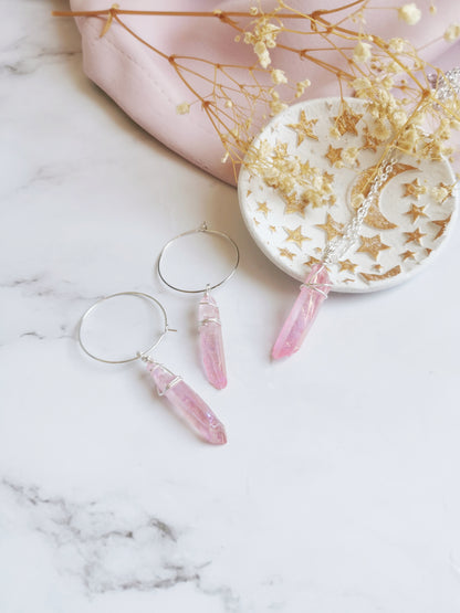 Necklace and Hoop Crystal Set